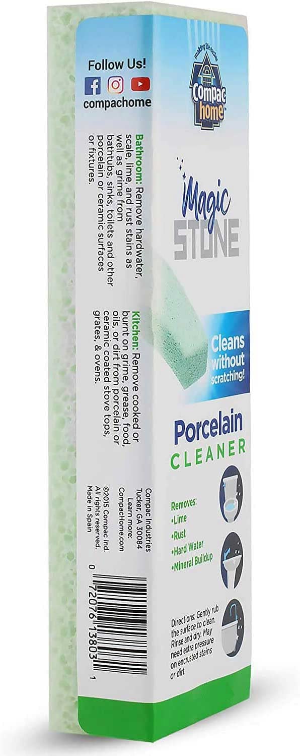 كومباك هوم Compac Home Magic-Stone Porcelain Product Green Green Made من Glass Compling Ectoring Stick Cleaner يزيل بقع الليمون العنيدة من الخزف أو تجهيزات الحمام 4 - Image 2