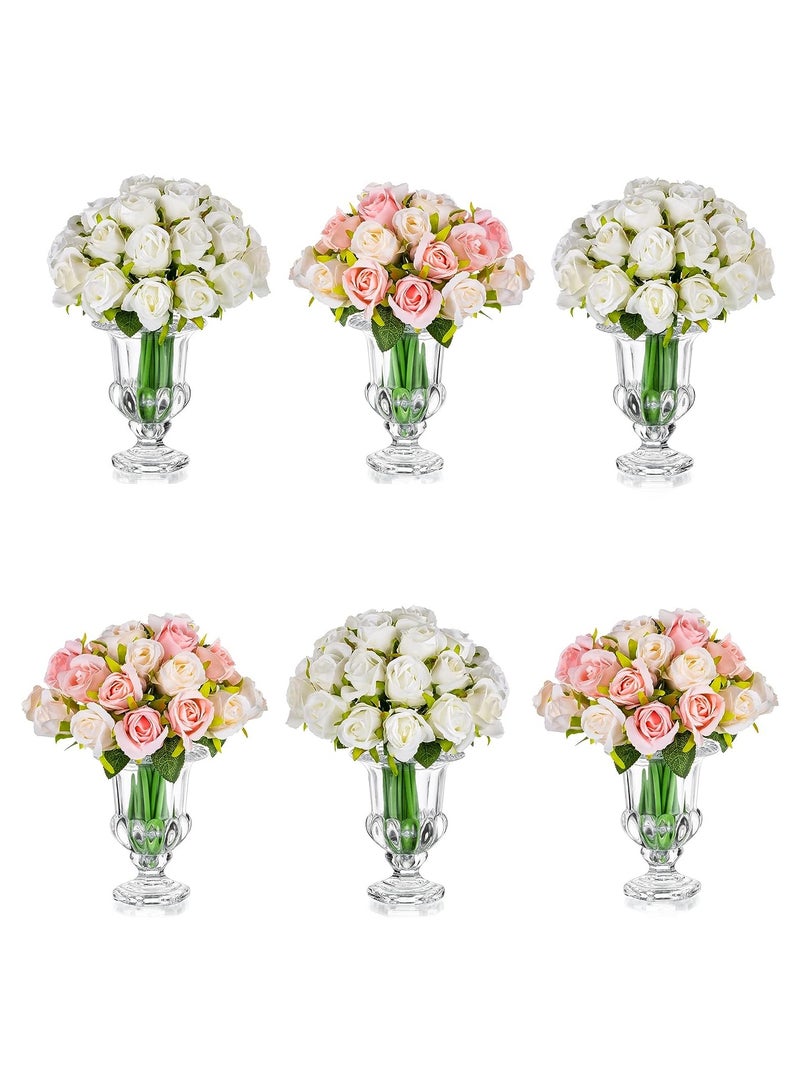 مزهريات زجاجية صغيرة للقطع المركزية مزهرية كومبوت شفافة كريستالية عتيقة ديكور مزهرية زهور على شكل بوق مزهريات برعم للزهور وطاولة الزفاف وديكورات المنزل - Image 1
