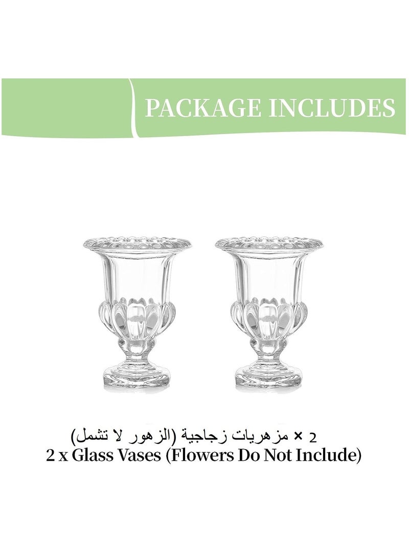 مزهريات زجاجية صغيرة للقطع المركزية مزهرية كومبوت شفافة كريستالية عتيقة ديكور مزهرية زهور على شكل بوق مزهريات برعم للزهور وطاولة الزفاف وديكورات المنزل - Image 4