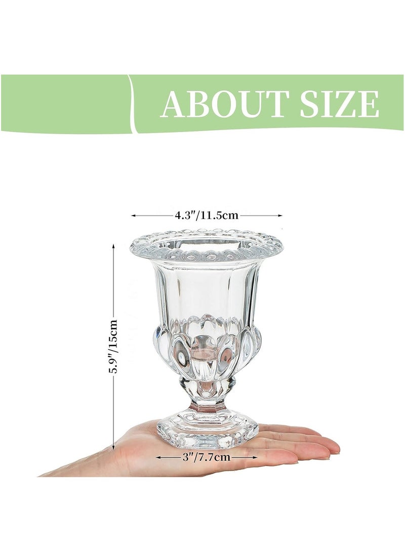 مزهريات زجاجية صغيرة للقطع المركزية مزهرية كومبوت شفافة كريستالية عتيقة ديكور مزهرية زهور على شكل بوق مزهريات برعم للزهور وطاولة الزفاف وديكورات المنزل - Image 2