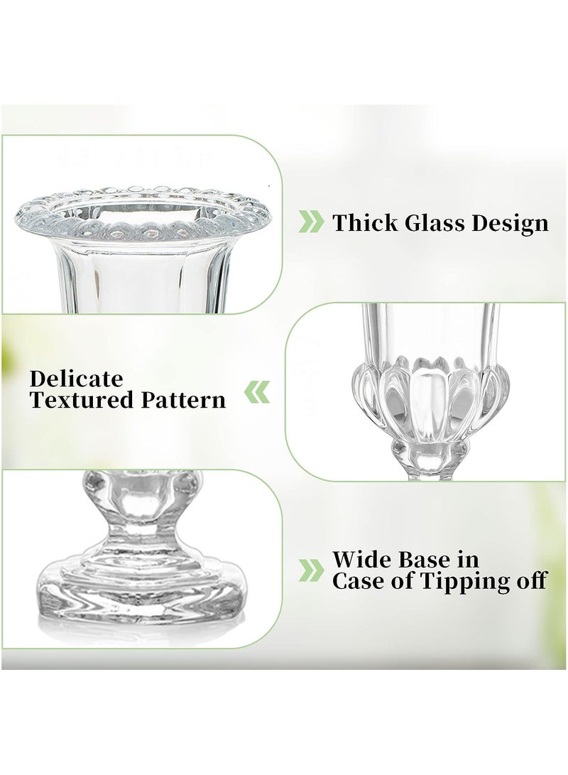 مزهريات زجاجية صغيرة للقطع المركزية مزهرية كومبوت شفافة كريستالية عتيقة ديكور مزهرية زهور على شكل بوق مزهريات برعم للزهور وطاولة الزفاف وديكورات المنزل - Image 3