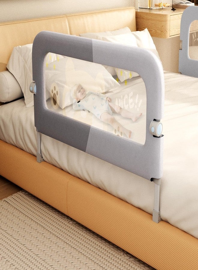 Abdtech Bed Guard Rail for Toddlers - 47 inches Lift Foldable Toddler Bed Rails for Kids - Safety Baby Bed Rail Guard with Reinforced - Great Fit for Kids Twin Double, Full Size, Queen, King Size - Image 1