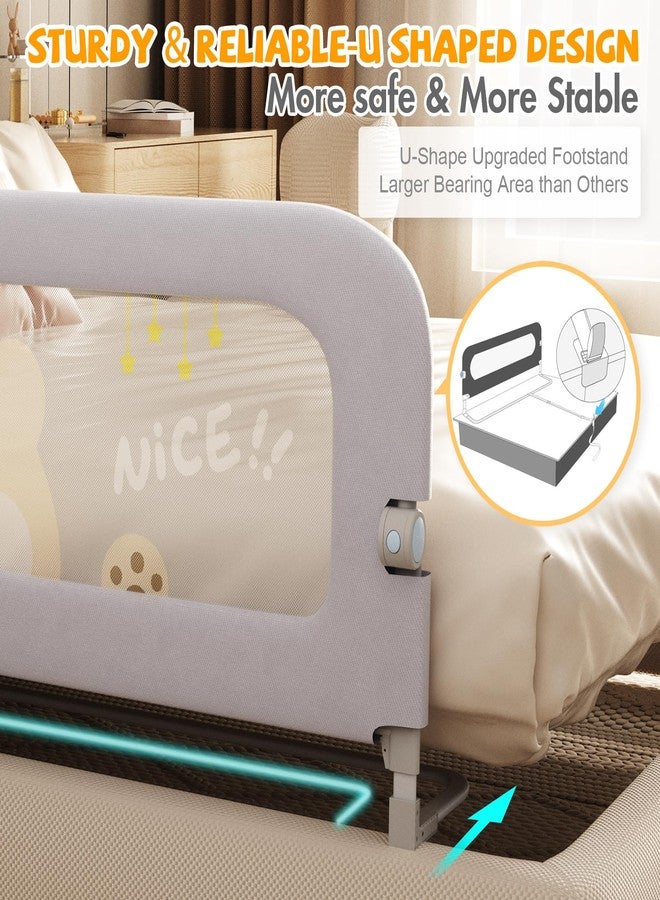 Abdtech Bed Guard Rail for Toddlers - 47 inches Lift Foldable Toddler Bed Rails for Kids - Safety Baby Bed Rail Guard with Reinforced - Great Fit for Kids Twin Double, Full Size, Queen, King Size - Image 3