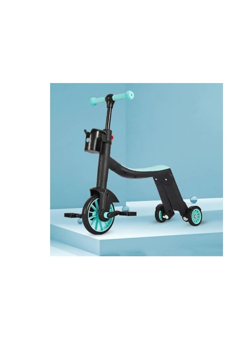 null - Kids Three Wheel Scooter with Anti-Slip Surface, 3 in 1 Tricycle for Toddlers, Riding Toys Scooter (Without Trolley Handle) (Red) - Image 1