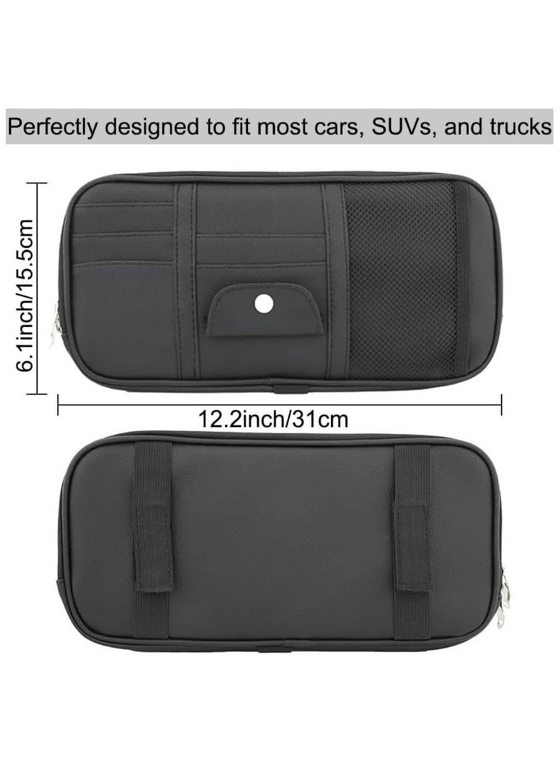 general Car Sun Visor Storage Bag Car Interior Accessory Pocket Organizer Categorized Storage for Small Items Lightweight and Slim Fit for Sun Visor - Image 4