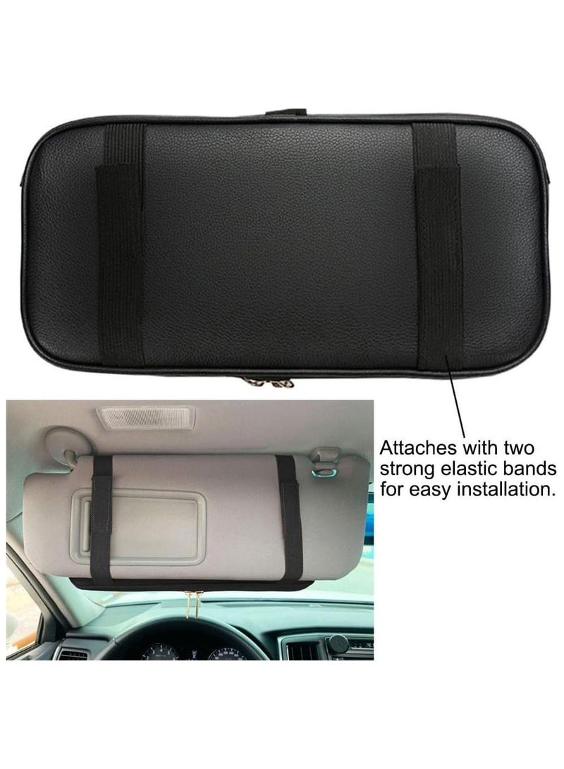 general Car Sun Visor Storage Bag Car Interior Accessory Pocket Organizer Categorized Storage for Small Items Lightweight and Slim Fit for Sun Visor - Image 2