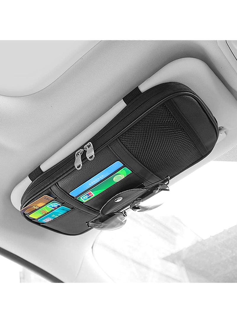 general Car Sun Visor Storage Bag Car Interior Accessory Pocket Organizer Categorized Storage for Small Items Lightweight and Slim Fit for Sun Visor - Image 1