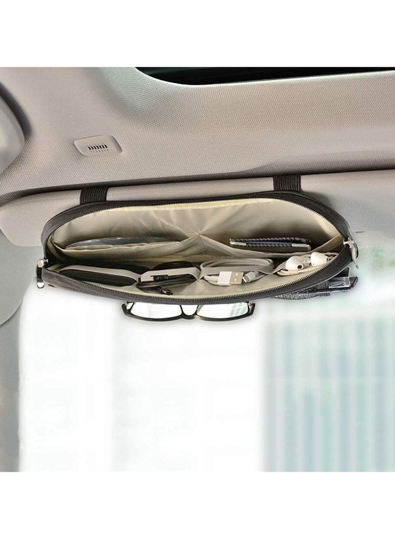 general Car Sun Visor Storage Bag Car Interior Accessory Pocket Organizer Categorized Storage for Small Items Lightweight and Slim Fit for Sun Visor - Image 3