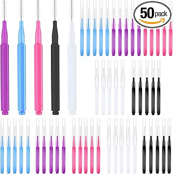 Prasacco براساكو 50 قطعة فرشاة حواجب ورموش ميكرو متعددة الوظائف لمواد تثبيت الحواجب وأدوات تمديد الرموش - Image 1