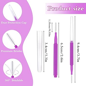 Prasacco براساكو 50 قطعة فرشاة حواجب ورموش ميكرو متعددة الوظائف لمواد تثبيت الحواجب وأدوات تمديد الرموش - Image 2