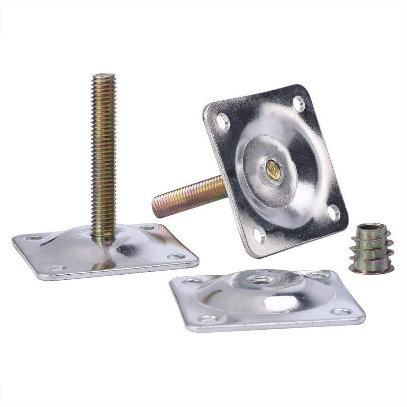 Maricome 4PCS Leg Mounting Plates with Screws for Sofa Couches Tables Furniture Legs Brackets Hardware Attachment Plates Brackets M8 T-Plates - Image 3