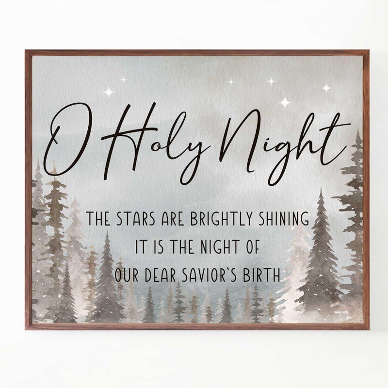 ZEARPT Christmas Decoration  Holy Night Wall Decor  Christmas Wall Art  Christmas Mantel Decor  Farmhouse Christmas  Christmas Night Decor  Holy Night Sign  Rustic Christmas Sign Quality Print - Image 4