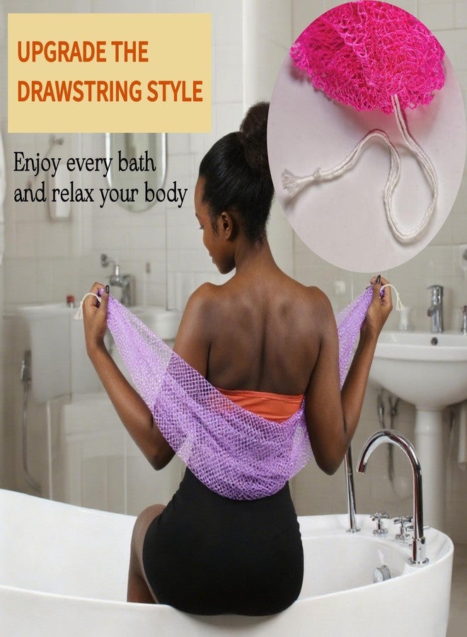 SPMKTBOZAI African Net Sponge Authentic, Loofah Exfoliating Body Scrubber Bath Sponge, African Exfoliating Net Sponge Back Scrubber Washcloth for Shower, Body Care Bathing Accessories (Rose Red) - Image 4
