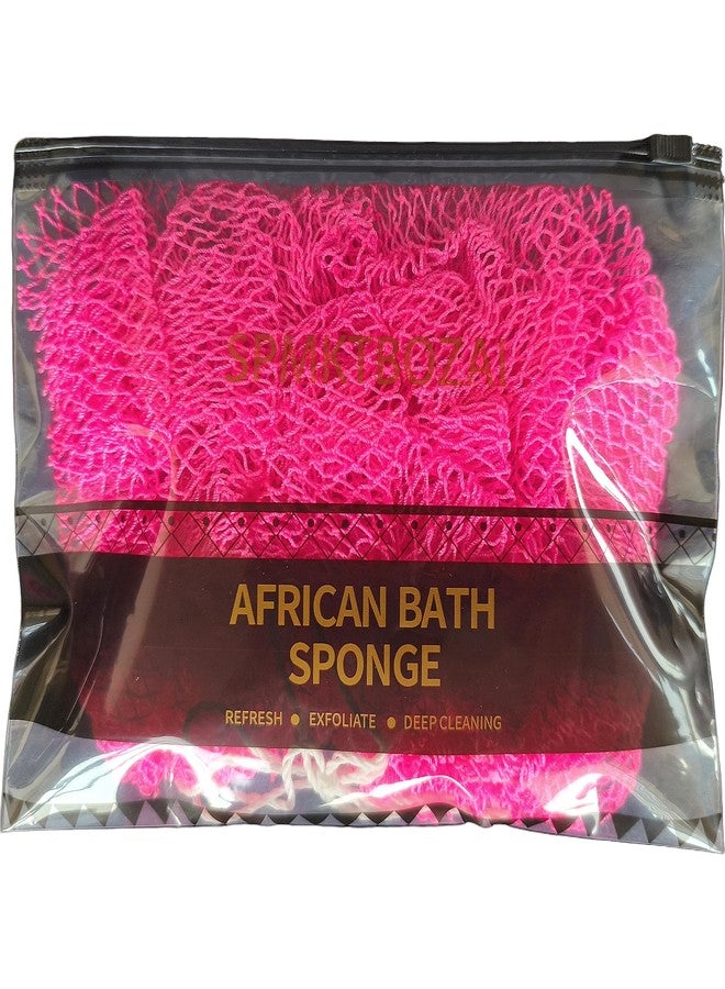 SPMKTBOZAI African Net Sponge Authentic, Loofah Exfoliating Body Scrubber Bath Sponge, African Exfoliating Net Sponge Back Scrubber Washcloth for Shower, Body Care Bathing Accessories (Rose Red) - Image 2