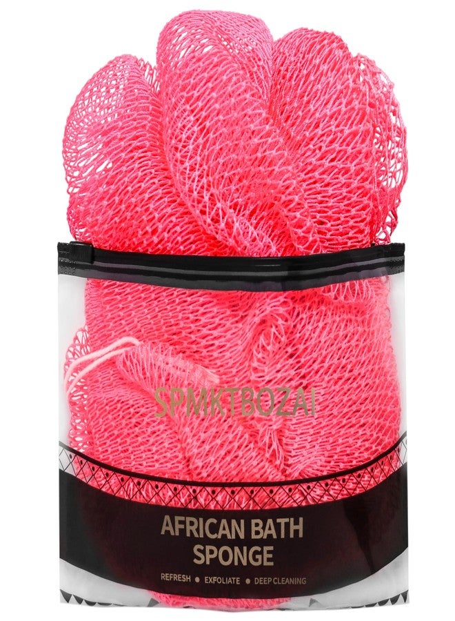 SPMKTBOZAI African Net Sponge Authentic, Loofah Exfoliating Body Scrubber Bath Sponge, African Exfoliating Net Sponge Back Scrubber Washcloth for Shower, Body Care Bathing Accessories (Rose Red) - Image 1