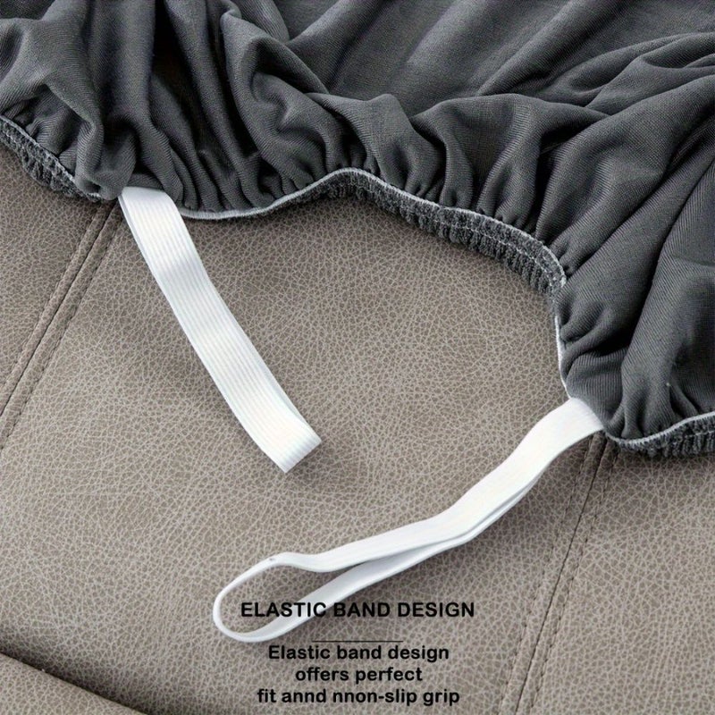 6pcs Set Dark Coffee High Elasticity Jacquard Leaf Texture Recliner Sofa Cover With Central Console Protector And Pockets Spandex Soft Removable Washable Recliner Protector Suitable For Home Hotel - Image 5