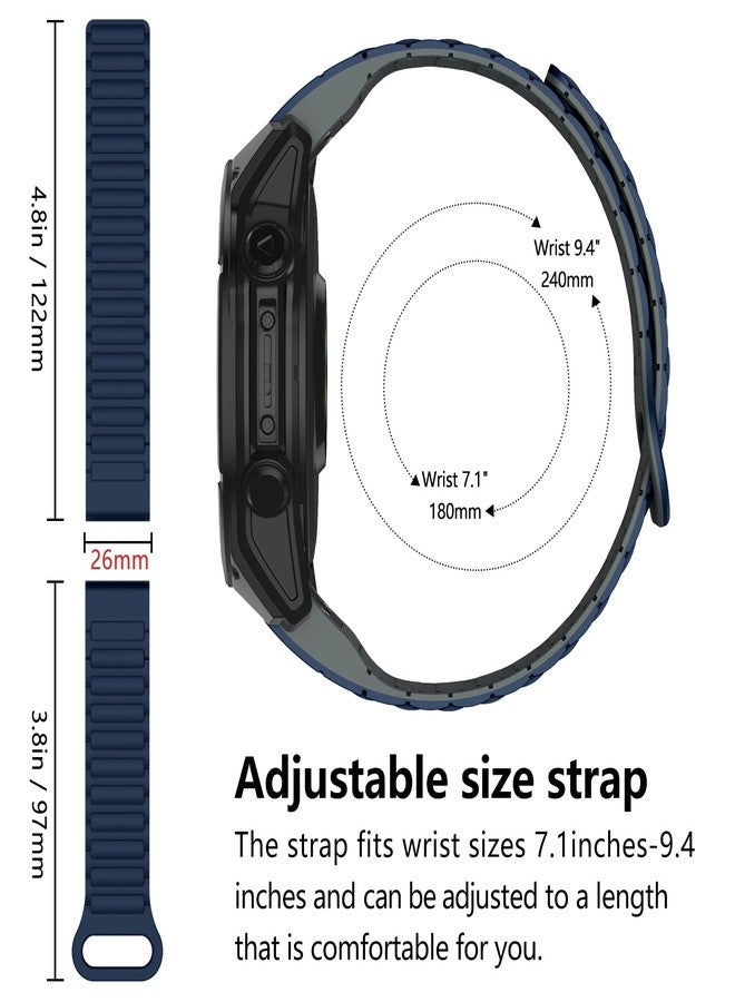 MYSNBKN 26mm Quick Fit Silicone Magnetic Strap for Fenix 8 51mm/Epix Pro 51mm/Fenix 7X/Fenix 7X Pro/Fenix 6X/Fenix 6X Pro/Fenix 5X/Fenix 5X Plus/Fenix 3/Fenix 3 HR, Soft Silicone Replacement Strap - Image 5