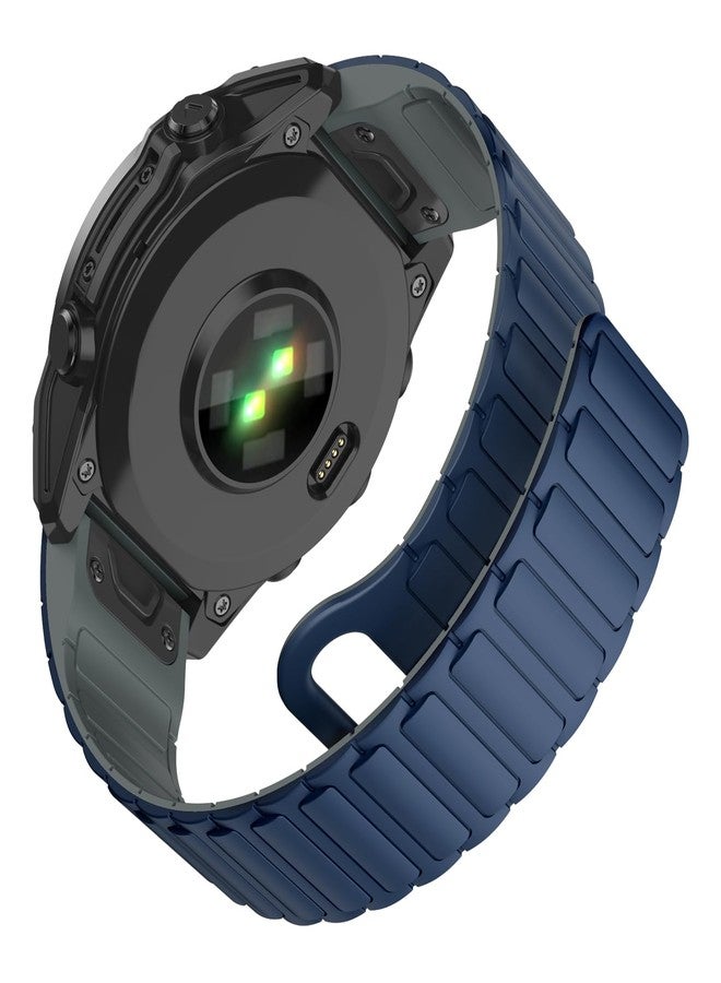 MYSNBKN 26mm Quick Fit Silicone Magnetic Strap for Fenix 8 51mm/Epix Pro 51mm/Fenix 7X/Fenix 7X Pro/Fenix 6X/Fenix 6X Pro/Fenix 5X/Fenix 5X Plus/Fenix 3/Fenix 3 HR, Soft Silicone Replacement Strap - Image 1