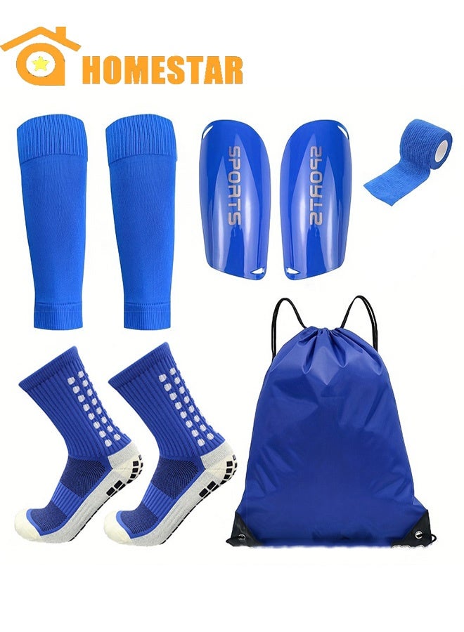 هومستر مجموعة كرة القدم المكونة من خمس قطع، زوج من جوارب كرة القدم المزودة بإمساك، زوج من جوارب كرة القدم ذات الأكمام مع زوج من حواجز الساق وحزام الساق، وحقيبة تخزين - Image 1