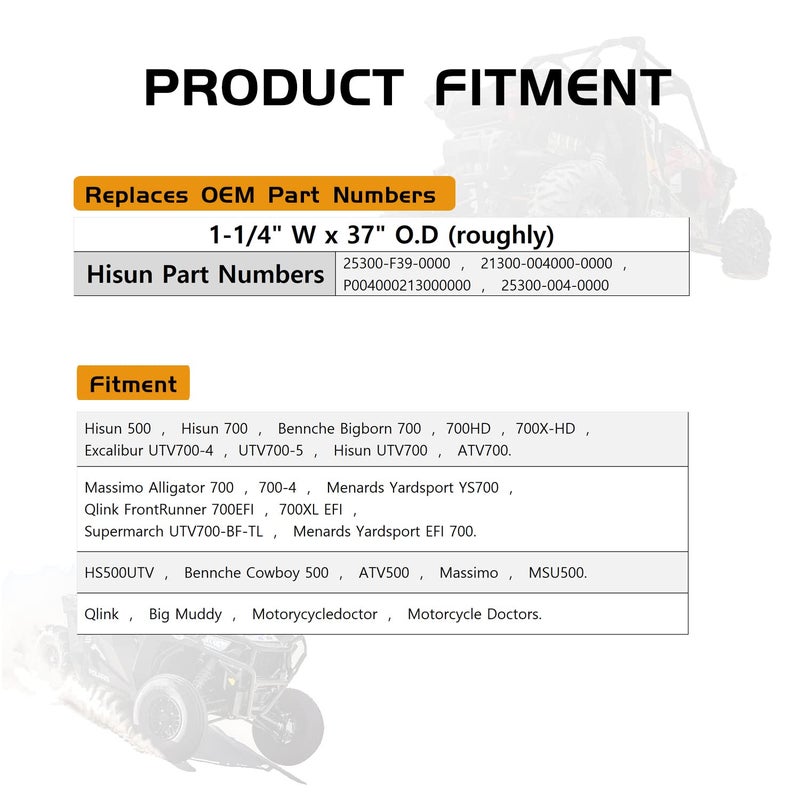Tuntrol Heavy Duty Drive Belt for Hisun ATV UTV 500 700 - Image 3