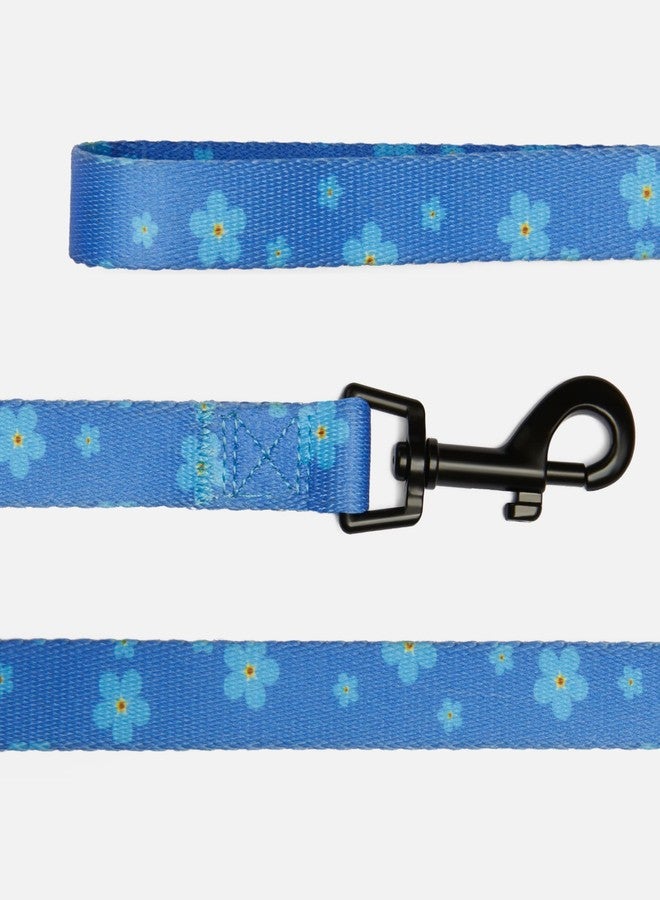 CollarDirect Floral Dog Leash Nylon Pattern Flower Print Adjustable Pet Leashes for Dogs Small Medium Large Puppy (M, Navy Blue) - Image 2