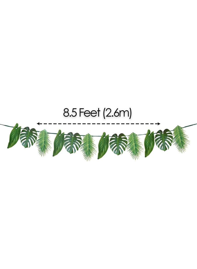 Talking Tables Tropical Palm Leaf Garland Party Decorations, Length 2.6M, 8.5 FT, Green - Image 1