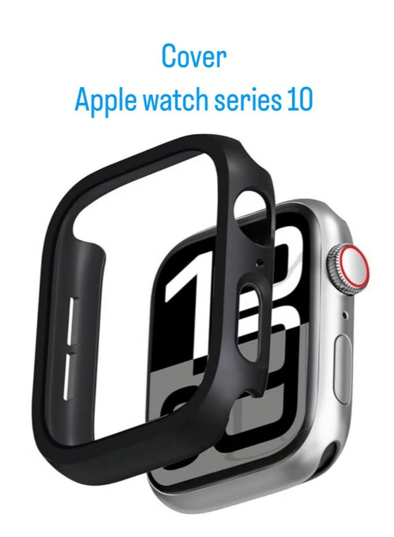 جراب ممتص للصدمات لساعة آبل سلسلة 10 49 ملم، جراب رفيع ورقيق وبإطار واقي صلب من البولي كربونات وحواف شاملة لساعة اي ووتش 10 46  ملم [بدون شاشة حماية] أسود - Image 1