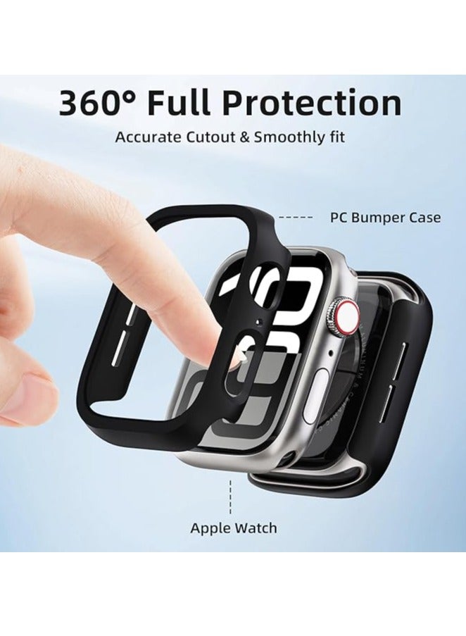 جراب ممتص للصدمات لساعة آبل سلسلة 10 49 ملم، جراب رفيع ورقيق وبإطار واقي صلب من البولي كربونات وحواف شاملة لساعة اي ووتش 10 46  ملم [بدون شاشة حماية] أسود - Image 3