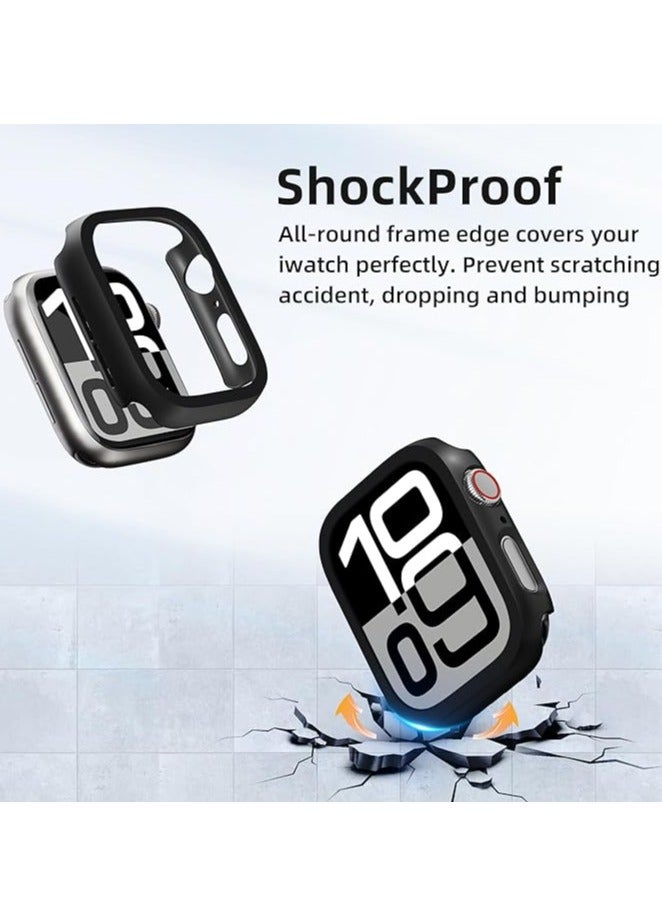 جراب ممتص للصدمات لساعة آبل سلسلة 10 49 ملم، جراب رفيع ورقيق وبإطار واقي صلب من البولي كربونات وحواف شاملة لساعة اي ووتش 10 46  ملم [بدون شاشة حماية] أسود - Image 4