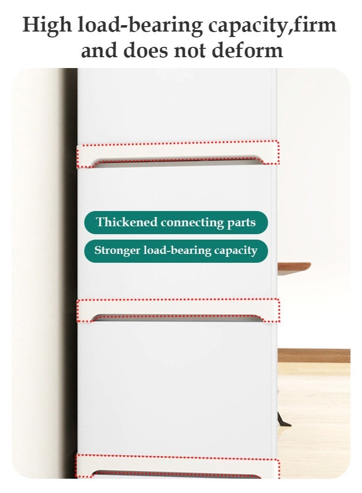 Forthcan 8-Drawer Fabric Dresser, Double-Row 5-Tier Storage Cabinet Organizer for Bedroom & Living Room, Sturdy Steel Frame with Easy-Pull Fabric Bins (White) - Image 4