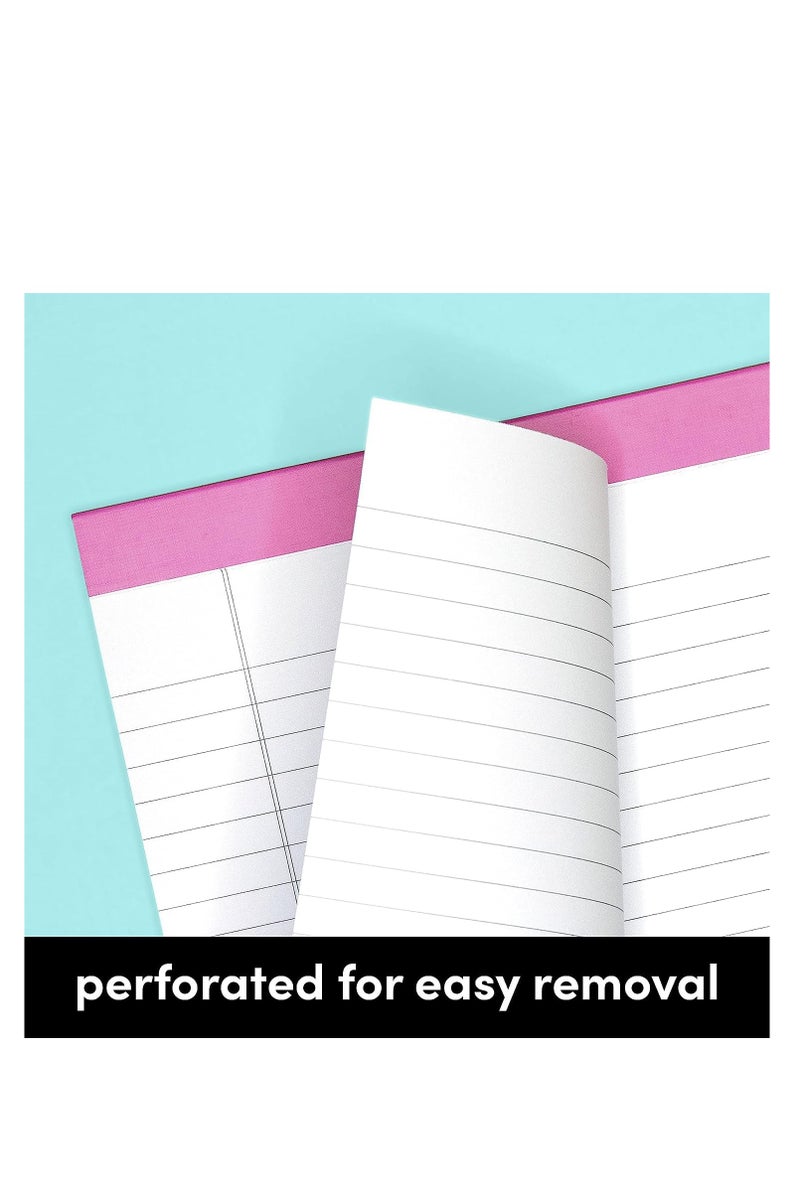 Premify Lined Legal Pads (Rainbow) 6 Pack, 50 Sheets Each, Wide/Legal Ruled, Note Pads, Paper, 8.5 x 11 Inches 80 GSM College Ruled Writing Pads - Image 4