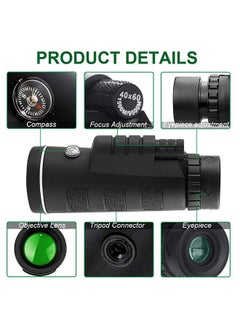 Yameem Portable Monocular Telescope With Compass, Mobile Phone Clip And Triangle Support  - Image 2