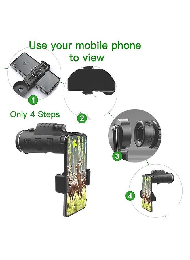 Yameem - Portable Monocular Telescope With Compass, Mobile Phone Clip And Triangle Support - Image 1