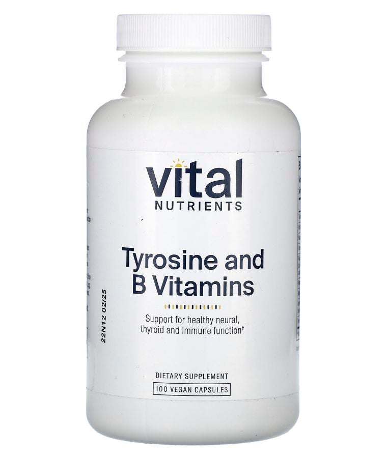 Vital Nutrients Tyrosine and B Vitamins 100 Vegan Capsules