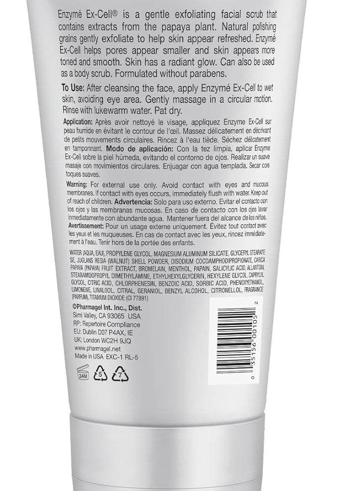 Pharmagel Enzyme Ex-Cell Gentle Exfoliating Facial Scrub with Papaya - 6 Ounce - Image 2