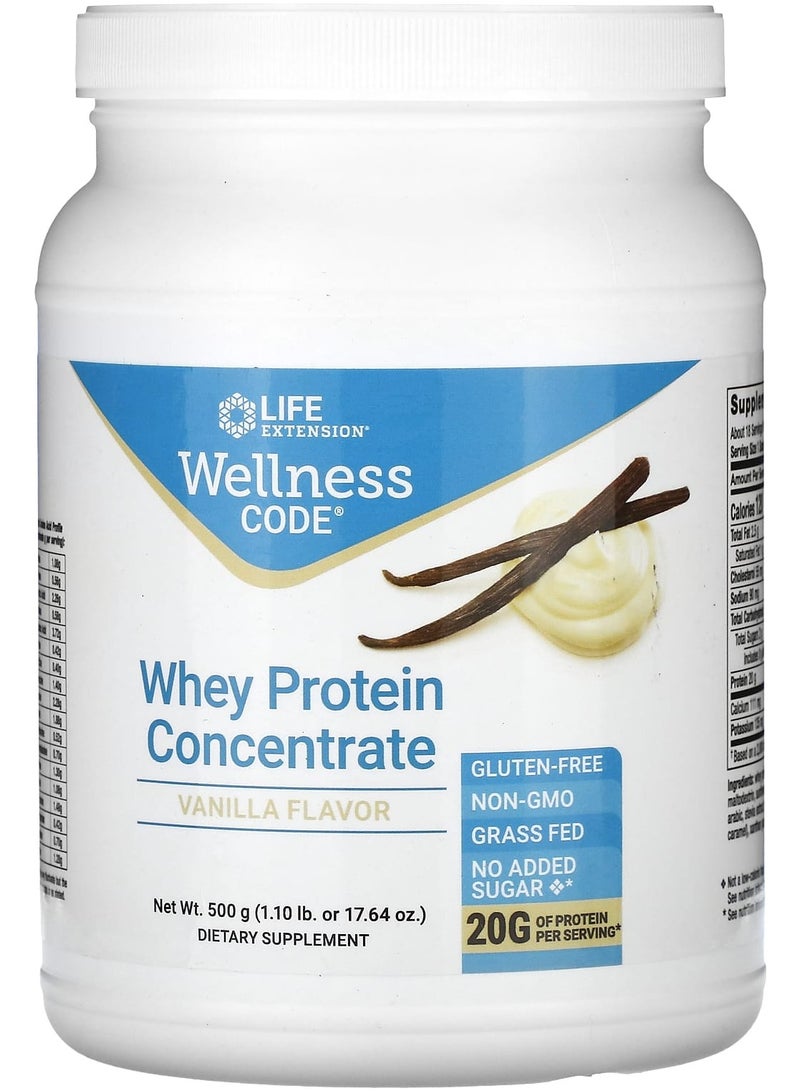 Wellness Code, Whey Protein Concentrate, Vanilla , 1.10 lb (500 g)