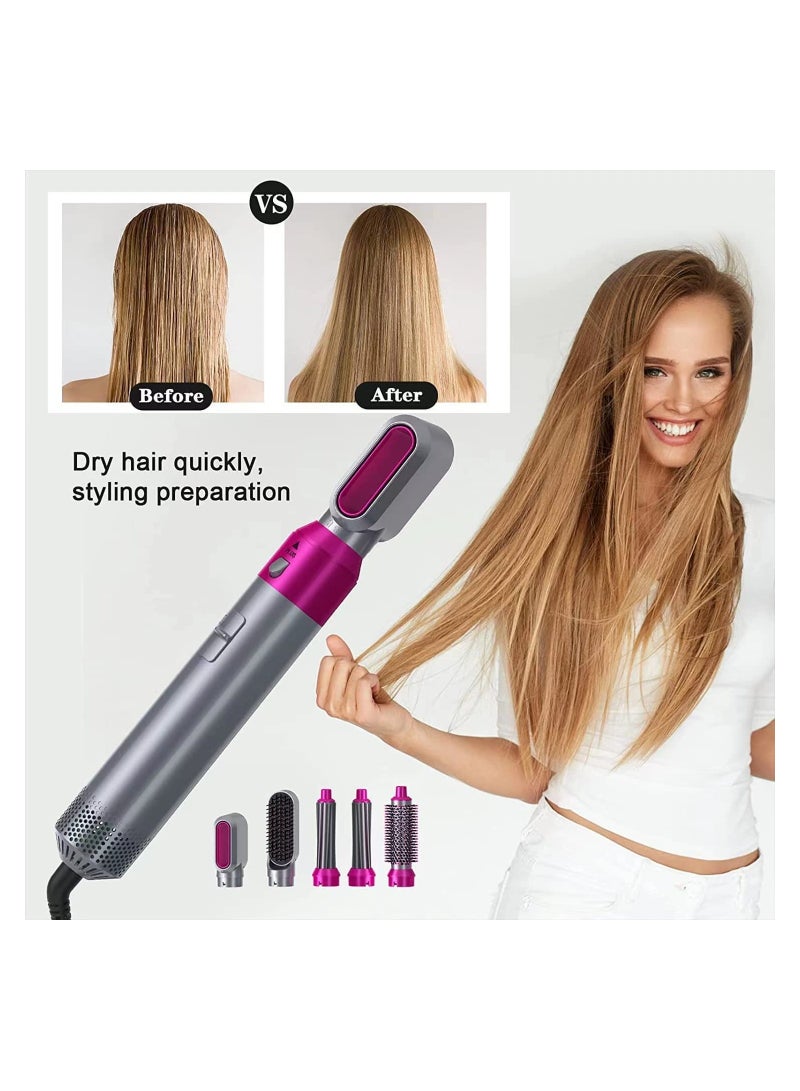 5 In 1 1000W Hair straightener brush, Dryer and Volumizer, Detachable Hair Styler, One-Step Hot Air Brush Negative Ions Constant Temperature Hot Air brush straightener for women - Image 3