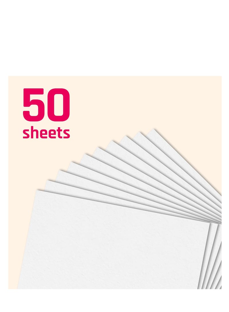 Terabyte White Cardstock, Thick Paper A4 (8 .5 x 27.9 cm), Heavyweight Paper for Craft, DIY, School Projects, Printing, Die Cutting, 110lbs / 300 gsm, (Pack of 50 Sheets) - Bright White - Image 1