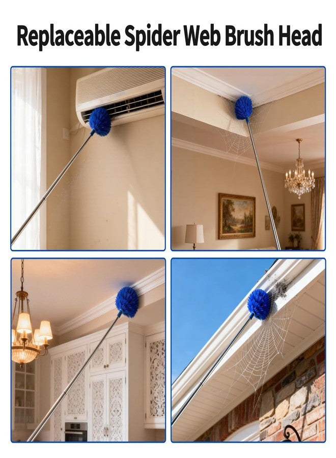 MNWHUC Cobweb Duster with Extension Pole, Washable Cleaning Duster Kit with 3 Duster Heads, Cobweb Duster, Corner Brush, Gap Dust Cleaner, Telescoping Pole for Ceiling Fan, Long Duster for high Ceilings - Image 5