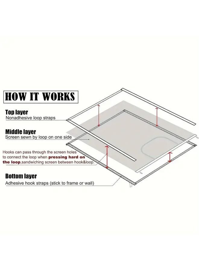 Adjustable Window Screen Mosquito Net 47x47 Inch Fiberglass Mesh Zipper Ventilation - Image 5
