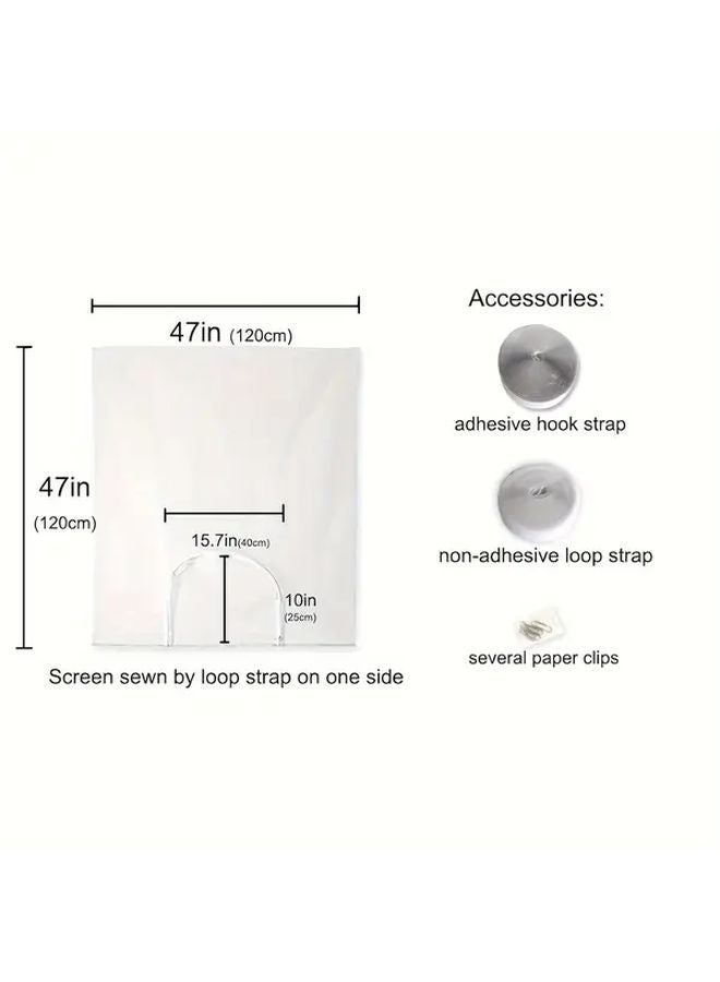 Adjustable Window Screen Mosquito Net 47x47 Inch Fiberglass Mesh Zipper Ventilation - Image 4
