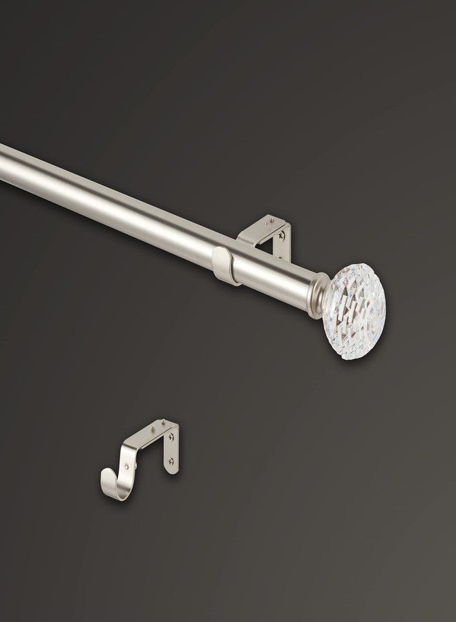 مود مجموعة قضبان ستائر MODE Premium Collection بقطر 1 بوصة، مزودة بأغطية كريستالية دائرية الشكل وقضيب ستائر فولاذي قابل للتعديل يُثبت على الحائط، يناسب النوافذ من 16 إلى 32 بوصة، لون نيكل مصقول - Image 4