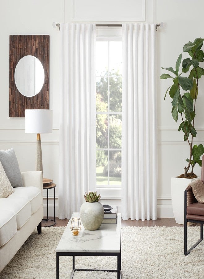 مود مجموعة قضبان ستائر MODE Premium Collection بقطر 1 بوصة، مزودة بأغطية كريستالية دائرية الشكل وقضيب ستائر فولاذي قابل للتعديل يُثبت على الحائط، يناسب النوافذ من 16 إلى 32 بوصة، لون نيكل مصقول - Image 3