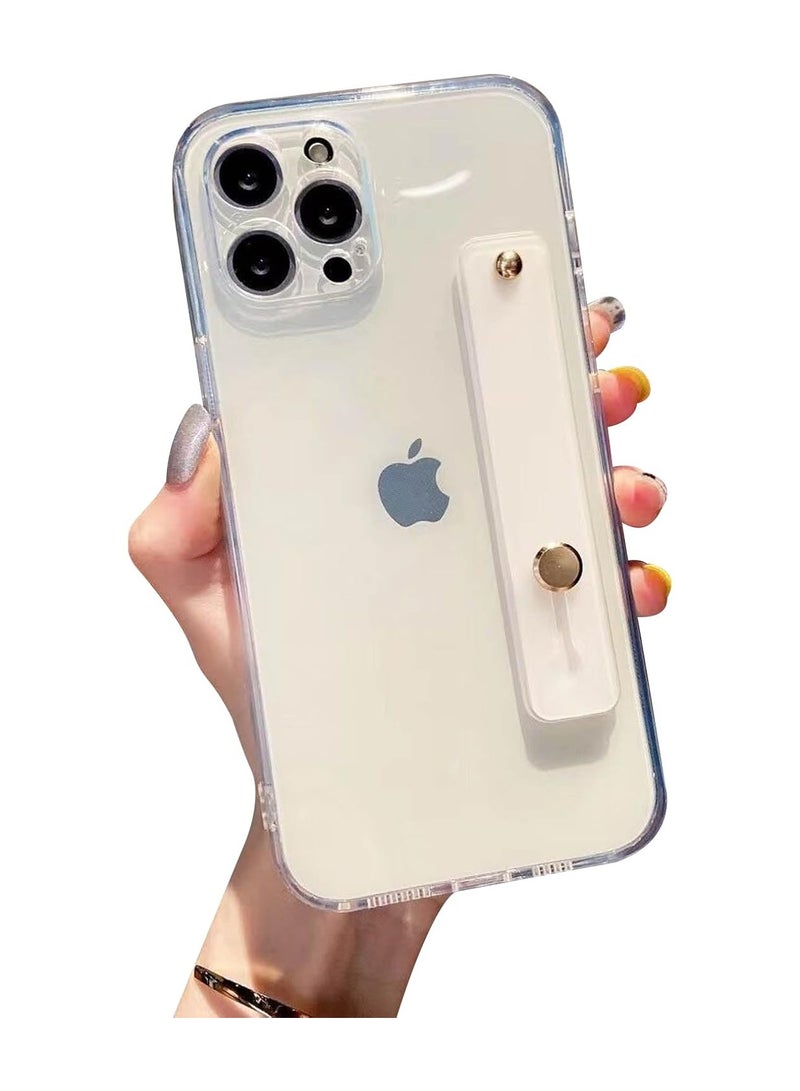 واقي حزام iPhone 15 Pro max (6.7 بوصة) مع حامل حزام المعصم ، ظهر كمبيوتر شفاف مقاوم للصدمات + ممتص الصدمات TPU ناعم مع حلقة مقبض قابلة للتعديل ، لهاتف iPhone 15 Pro max (6.7 بوصة) HD واضح - Image 1