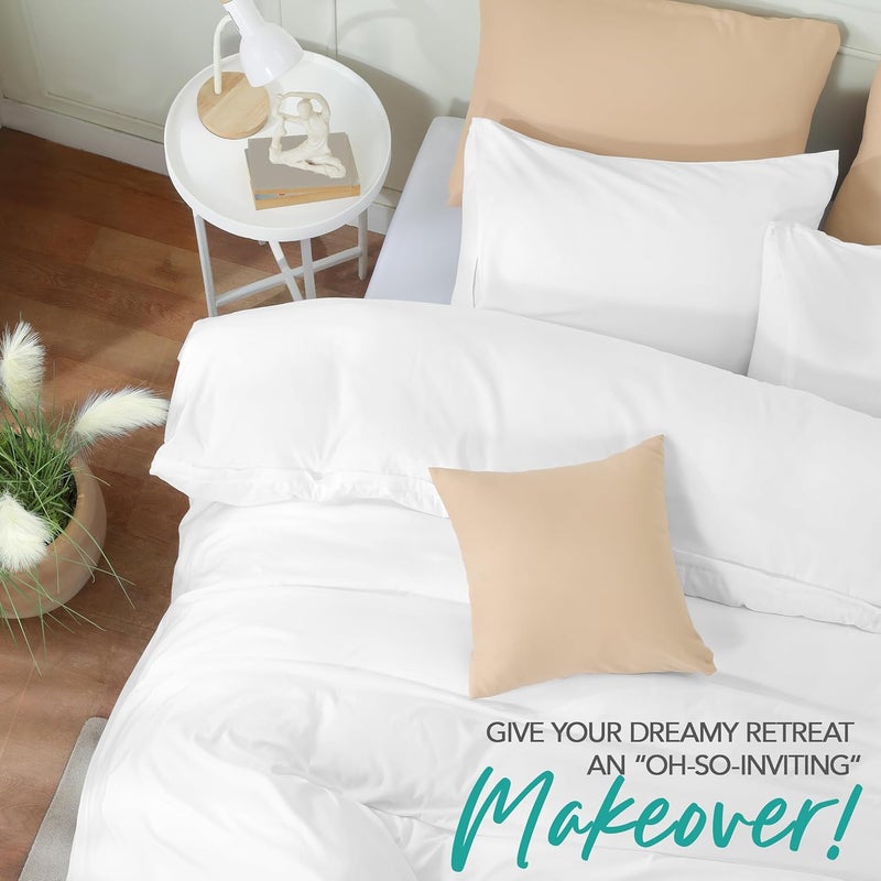 Utopia Bedding Duvet Cover Set with Pillowcases - 1 Duvet Cover with 2 Pillowcases - 20 X 36-3 Pieces Bedding Duvet Cover with Zipper Closure - Soft Brushed Microfiber (King, White) - Image 4