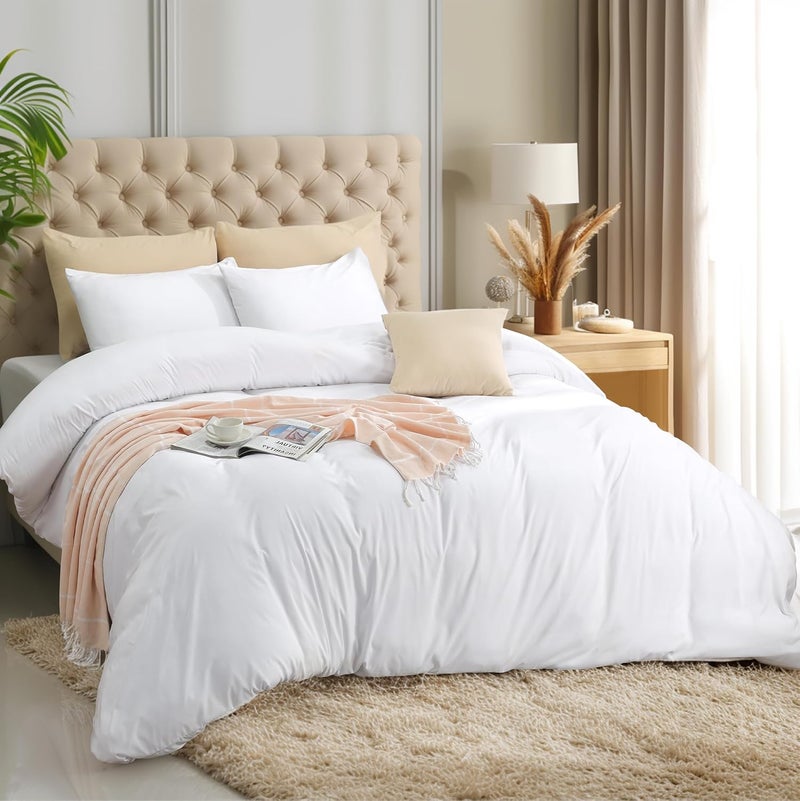 Utopia Bedding Duvet Cover Set with Pillowcases - 1 Duvet Cover with 2 Pillowcases - 20 X 36-3 Pieces Bedding Duvet Cover with Zipper Closure - Soft Brushed Microfiber (King, White) - Image 1
