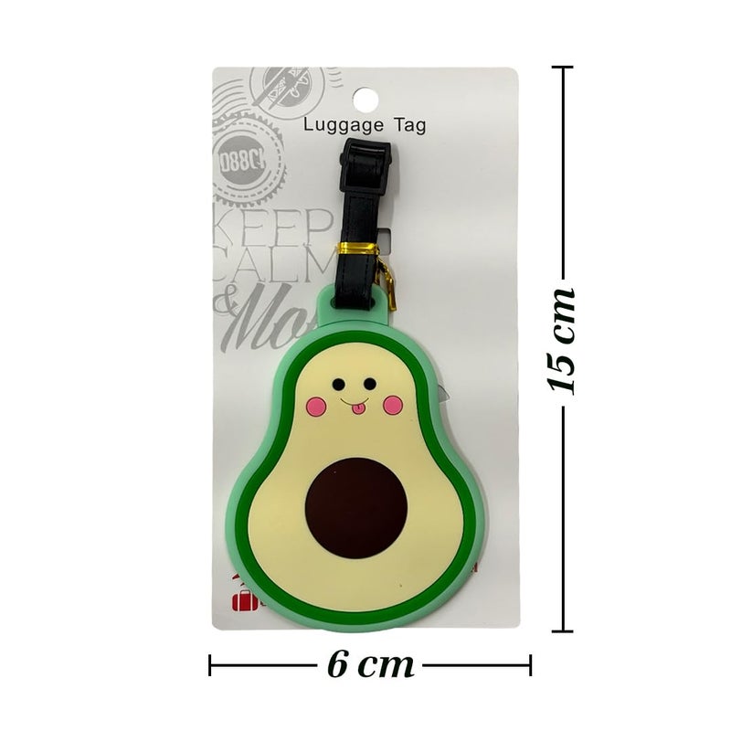 Eitheo Luggage Tags for Kids Luggage Tags with Name & Address Label | Silicone Luggage Tags for Suitcases, Tags for Travel Bags/School Bags Identification tag Colorful Multi (Avocado) - Image 4