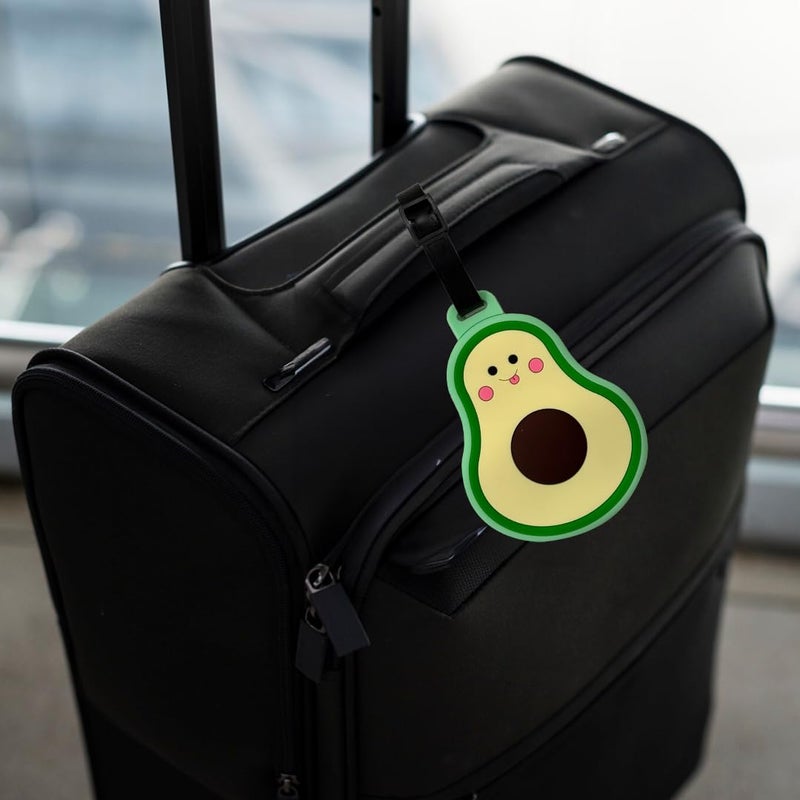 Eitheo Luggage Tags for Kids Luggage Tags with Name & Address Label | Silicone Luggage Tags for Suitcases, Tags for Travel Bags/School Bags Identification tag Colorful Multi (Avocado) - Image 2