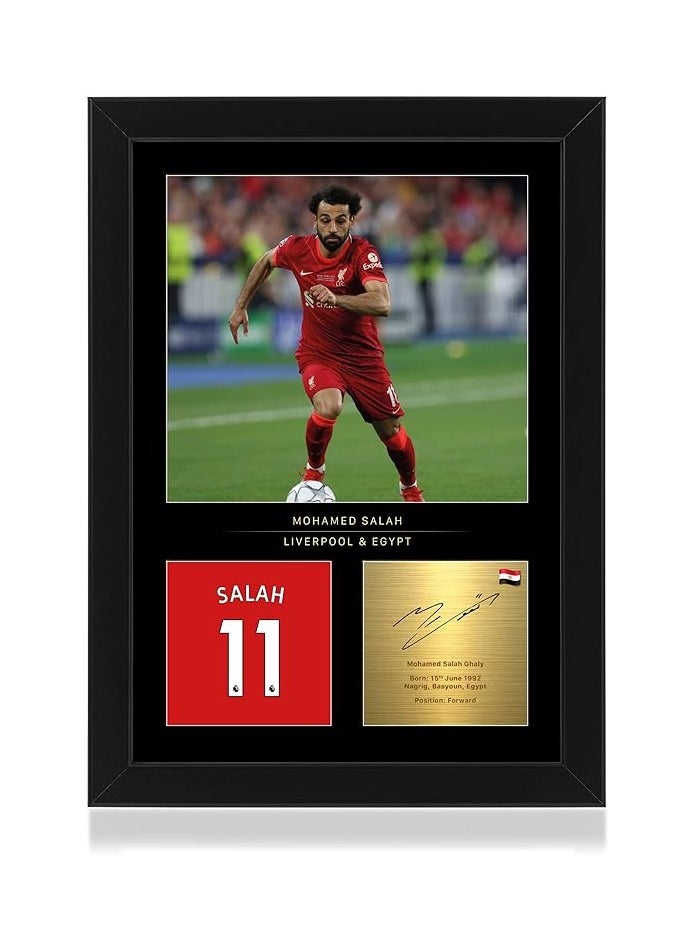 ماركة غير محددة صورة محمد صلاح ممضية ومبروزة مقاس A4  - Image 1