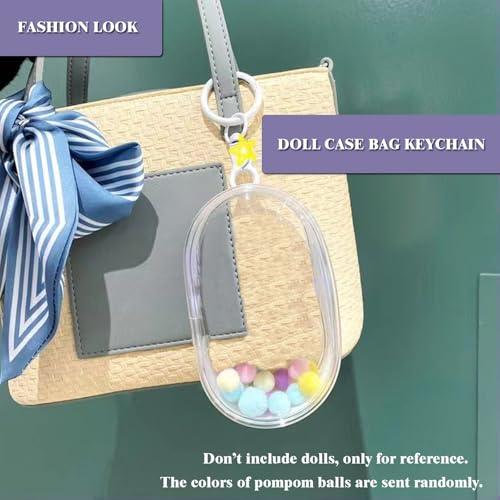 Yushen Clear Doll Display Bag Keychain Portable Hanging Figure Storage BagMystery Box Organizer Dustproof Collectibles Display Case for Showing Off Blind Boxes Mini Figures - Image 5